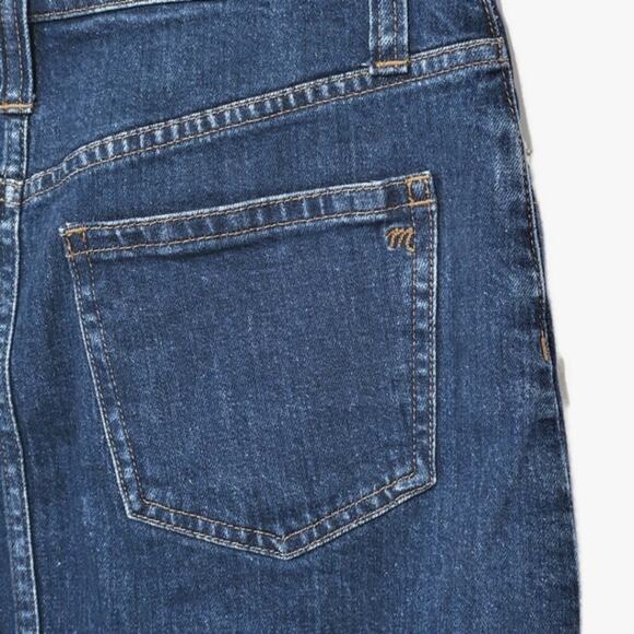 Madewell Blue Denim Mini Skirt Raw Hem Stretch Casual Everyday Outfit Size 26 - Picture 8 of 12